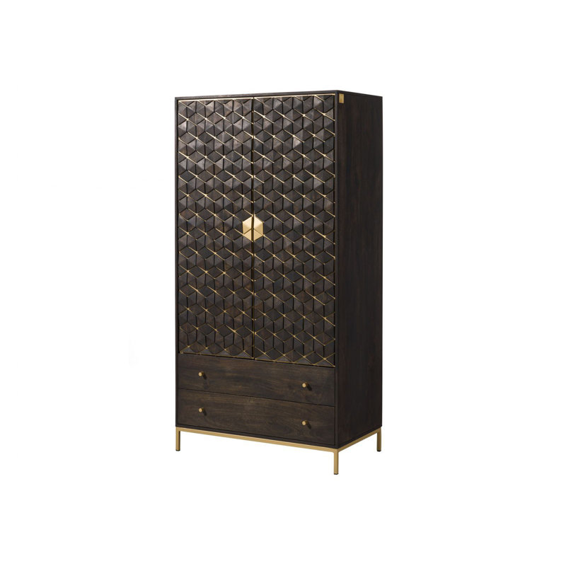 Solid Wood Wardrobe, Gray oiled