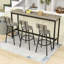 Ensemble de table de salle à manger 4 pièces avec chaises rembourrées et structure en métal pour petits espaces-90234920-90234923