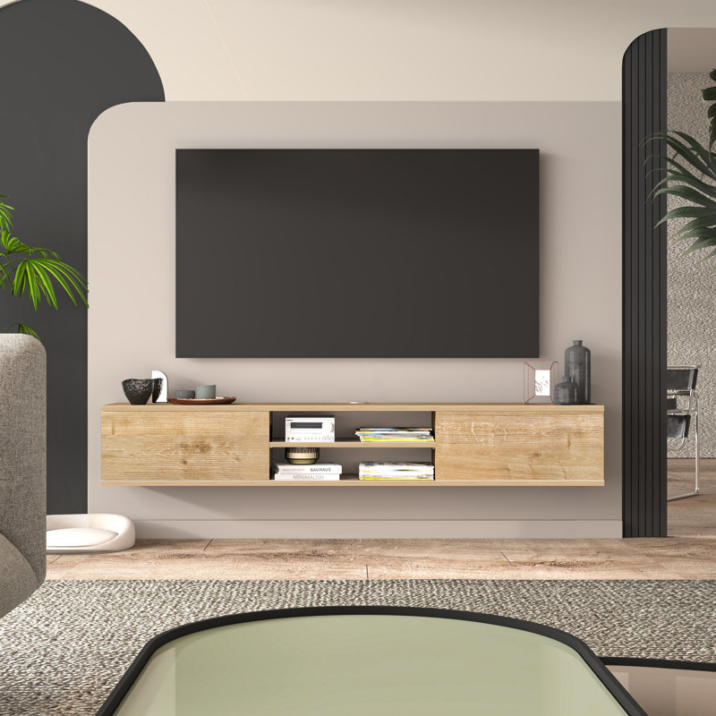 Bonacci TV Stand for TVs up to 78", Oak Wood