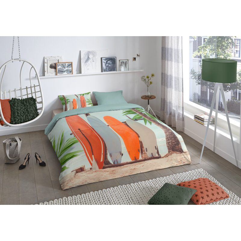Nautical Duvet Cover Set with Pillowcases, 135 x 200 cm - 1 Pillowcase (80 x 80 cm)