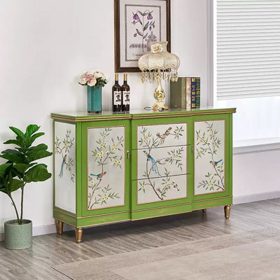 Antique-Style Sideboard with Hand-Painted Details
