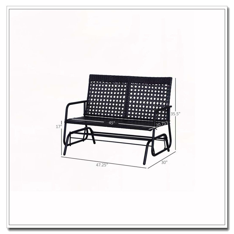 Banc de patio extérieur en osier