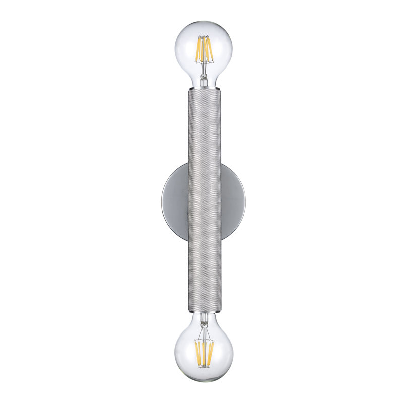 Applique murale à 2 lumières à intensité variable Cabot, Chrome poli, H 12 po x l 4,7 po x P 3,3 po