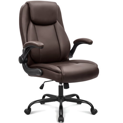 Eliyahna Heavy Duty Design High Back Ergonomic Executive Office Chair with Flip-up Armrests