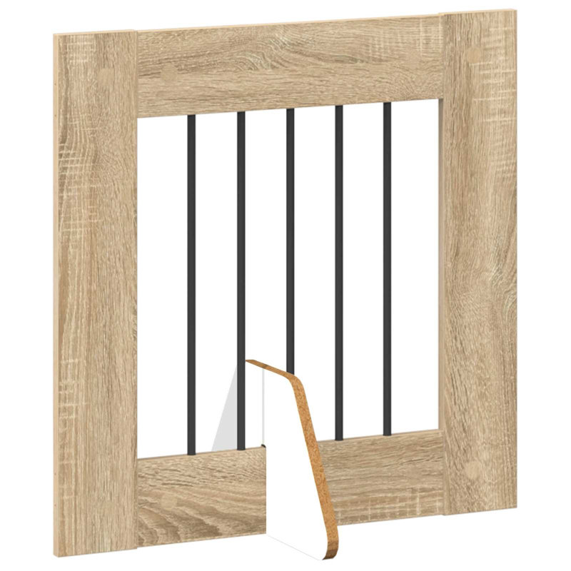 Engineered Wood Free Standing Pet Gate, 60cm H x 241cm W x 34cm D, Sonoma Oak