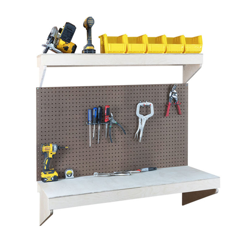 Workbench with Pegboard and Accessories, Unfinished (24" x 48")