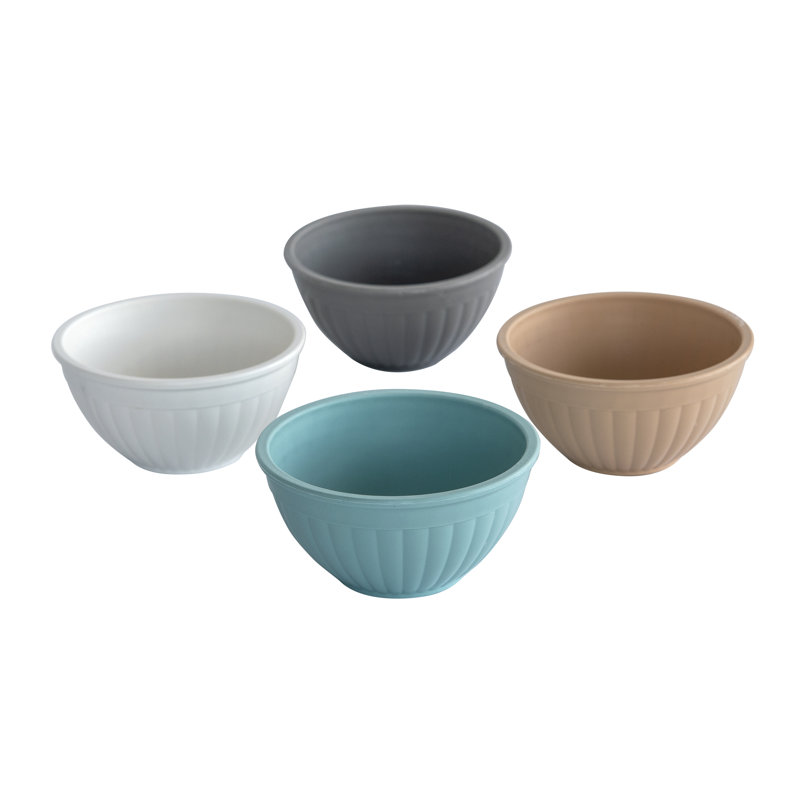 Earth-Tone Melamine Mini Prep and Serve Bowl Set, 4-Piece