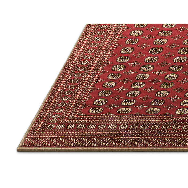 Tapis oriental en laine / polyester oriental brun / rouge, Rectangle 7 pi x 10 pi