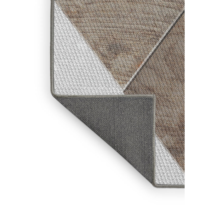 Tapis brun/gris à motifs, Rectangle 3 pi x 5 pi