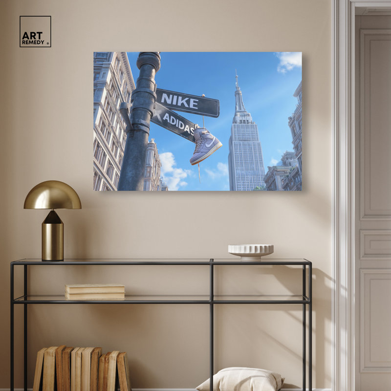 "Sneaker Hanging Crossroad", reproduction d'art sur toile par Art Remedy, galerie tendue, 36 x 24, H 24 po x l 36 po