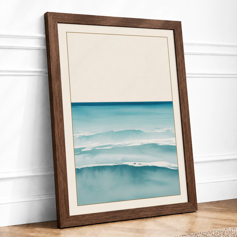 Mountains At Dusk Minimalist - Print, Walnut, A3 - 42.0 x 29.7 cm