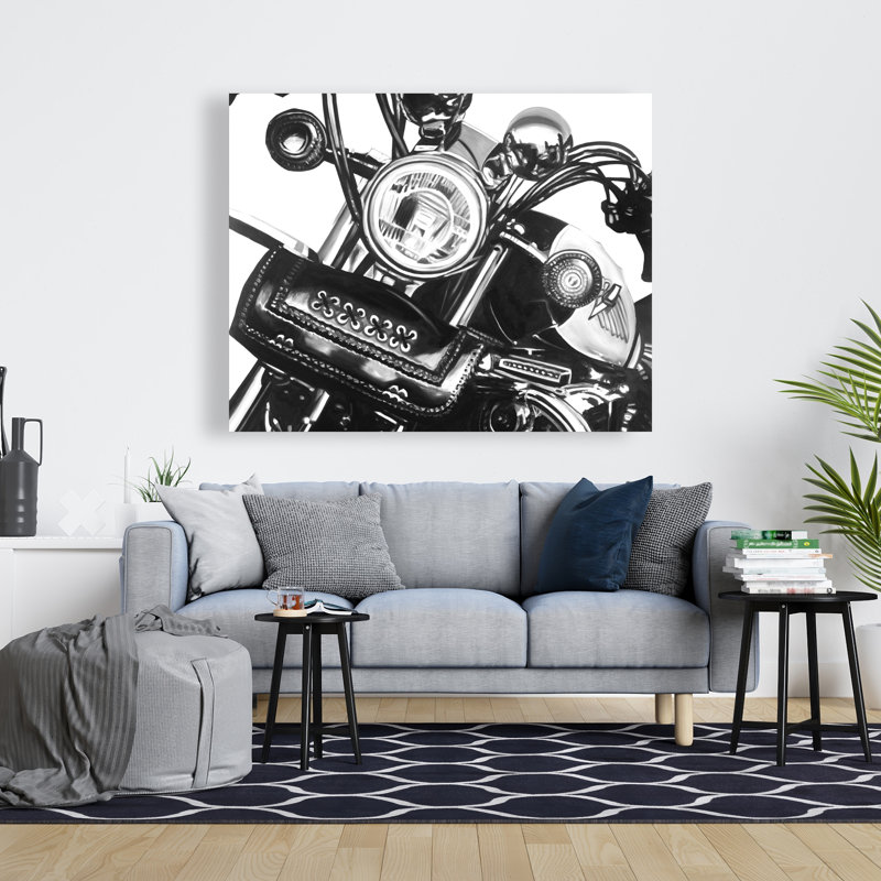 Realistic Motorcycle Canvas - Motorcycle Transportation Decor