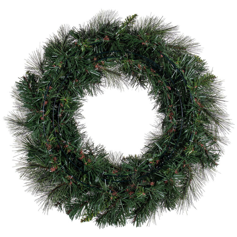 24" Brighton Pine Artificial Wreath with 150 PE/PVC Tips.