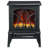 Indoor Freestanding Electric Stove Heater in Deep Black, 14.25 x 9.5 x 18 Inches