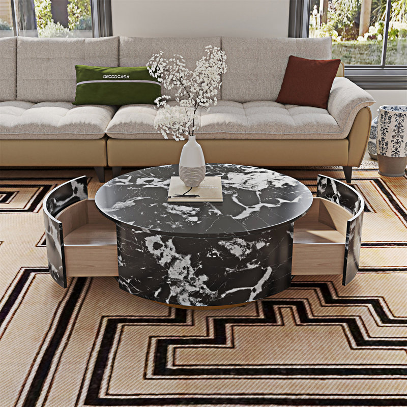 Table basse ronde, Noir