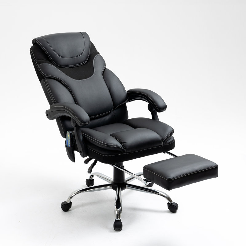 Fauteuil de bureau inclinable Massage avec repose-pieds, chaise de bureau avec accoudoirs, hauteur réglable