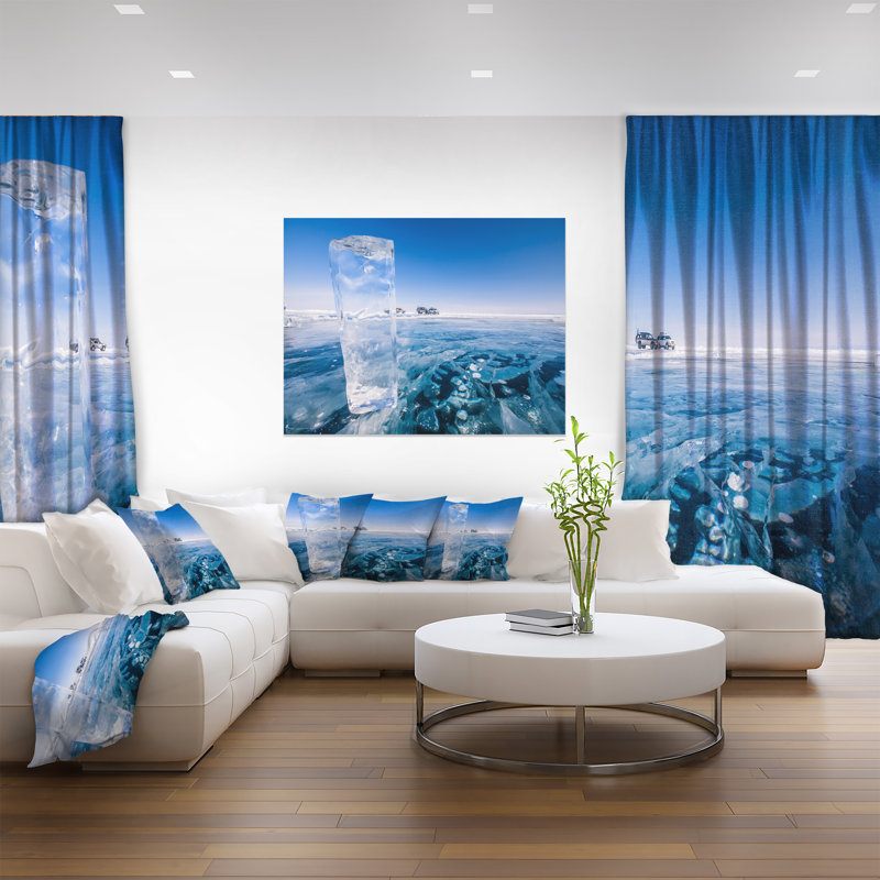 "blue ice" sous brillante sky, reproduction de photo sur toile tendue, H 30 po x l 40 po x P 1 po