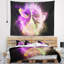 Tapisserie cercle mauve floral avec courbes étonnantes-28494872