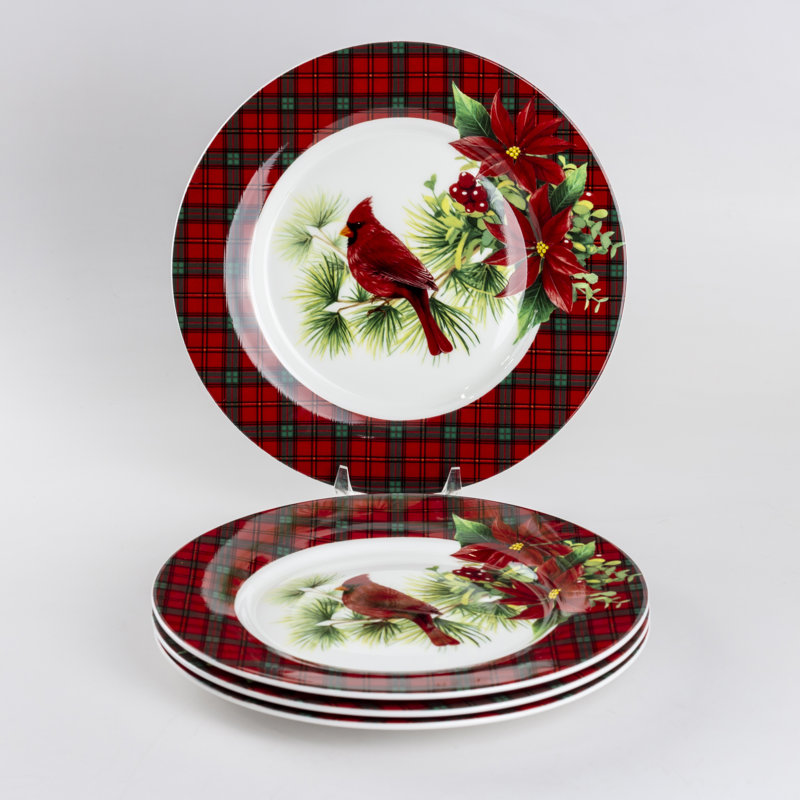 Poinsettia Cardinal 7.5" Bone China Appetizer Plate