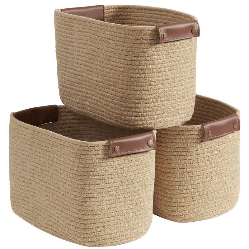 Rosecliff Heights Fabric Decorative Basket, Brown