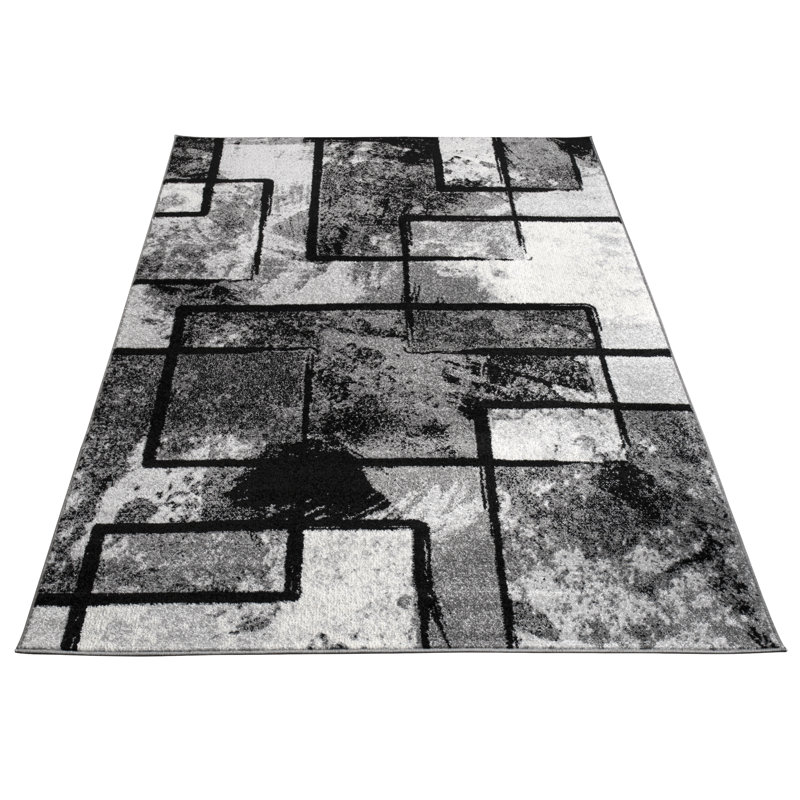 Alaya Flatweave Rug in Black/Grey, Rectangle 200 x 290cm
