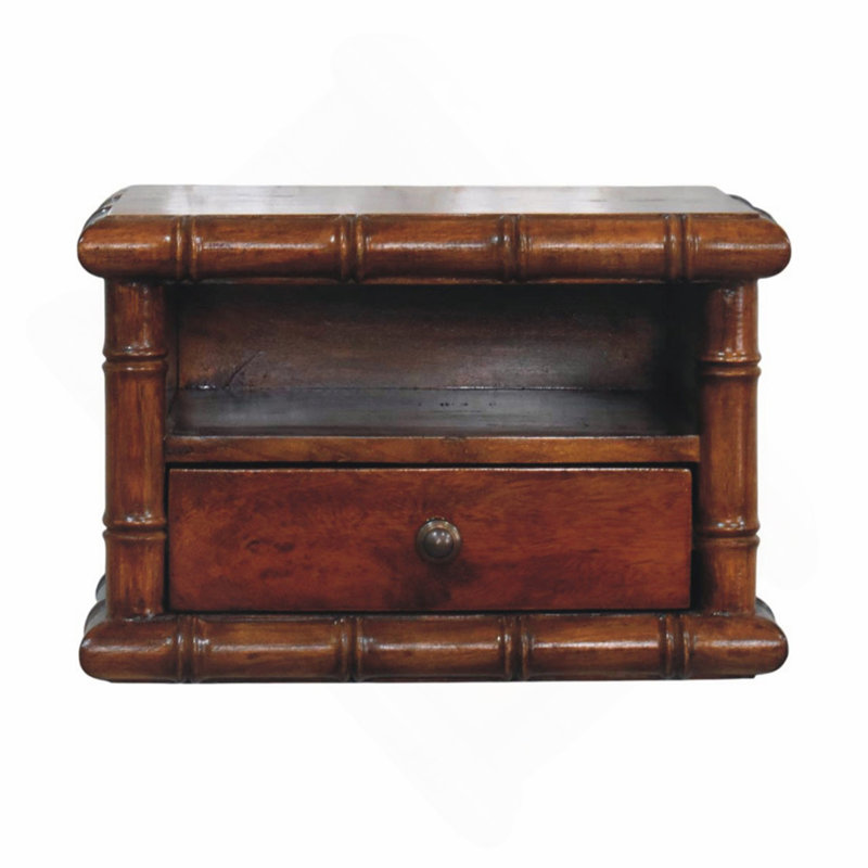 Table de chevet murale en bambou