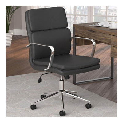 Chaise de bureau roulante noire à hauteur ajustable
