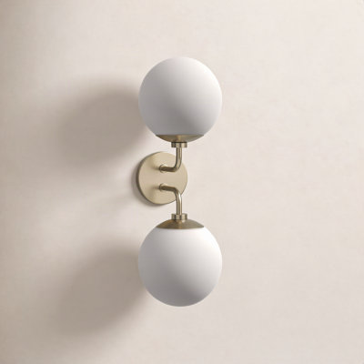 Luna 2 Light Glass Dimmable Armed Sconce