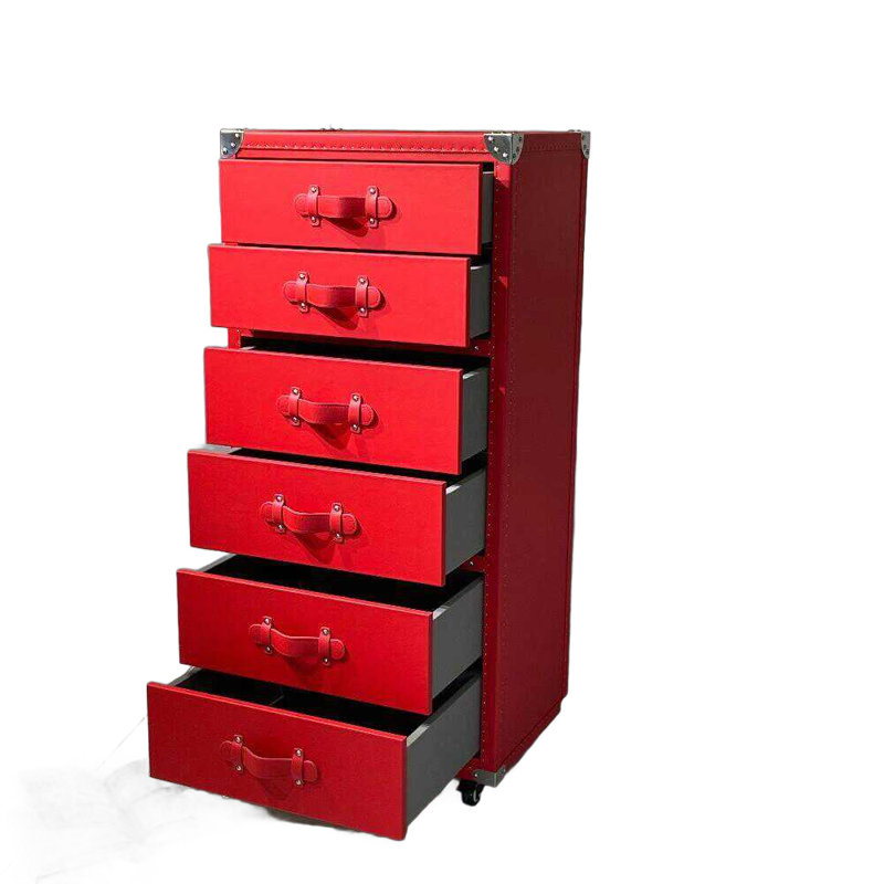 Commode en cuir avec six tiroirs 23,62 po