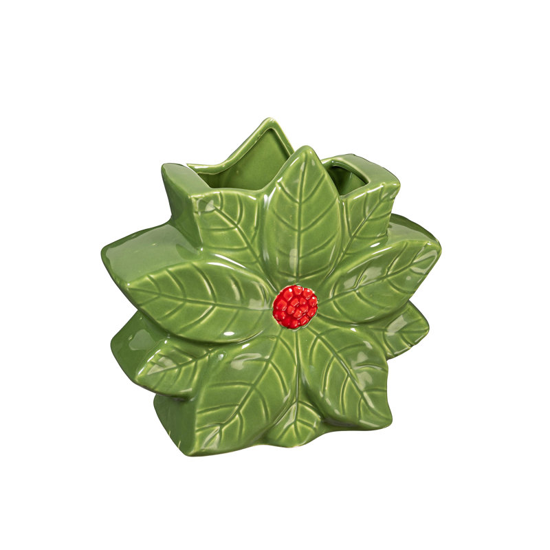 Fêtes en céramique en forme de poinsettia des Fêtes