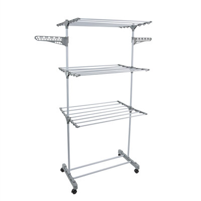 JVL 2 Tier Clothes Drying Airer, White