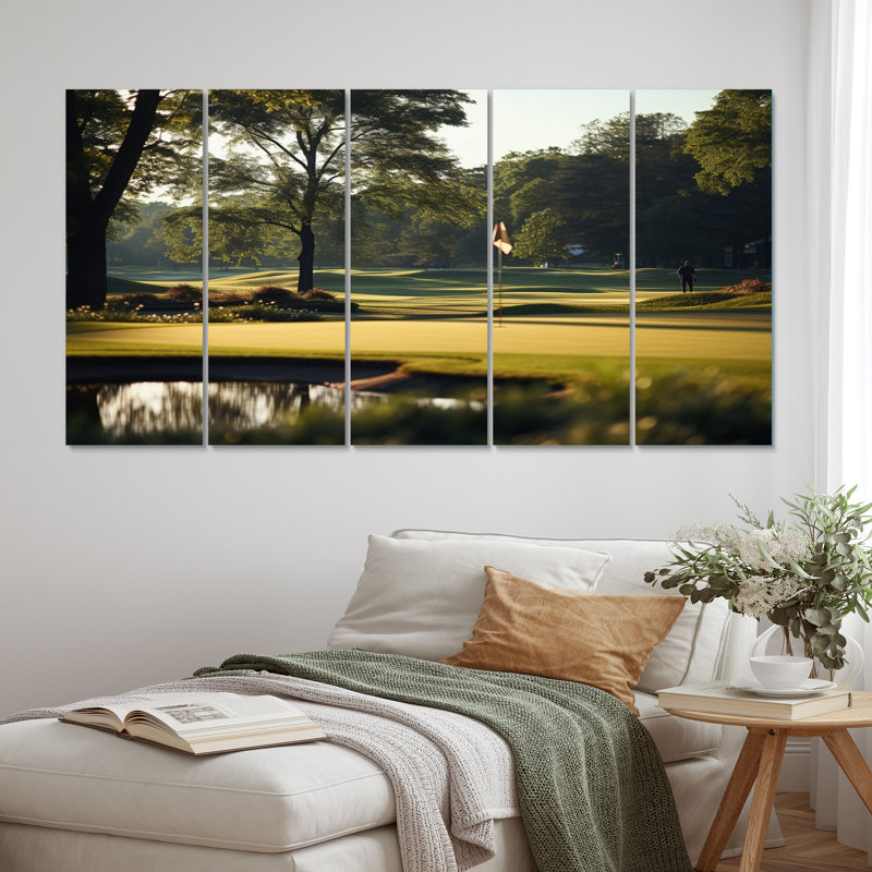 «Golf Putting Green Tranquility I - Sports», ensemble de reproductions d'art mural en métal