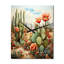 Horloge murale moderne Coral Green Cactus Desert Blooms Pointillism III-99629254