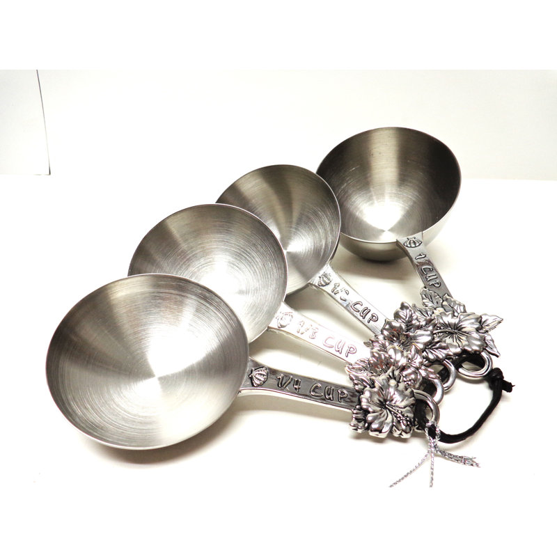 Metal Measuring Cup Set Flowers