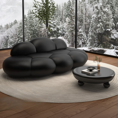 Canapé noir italien à design luxueux