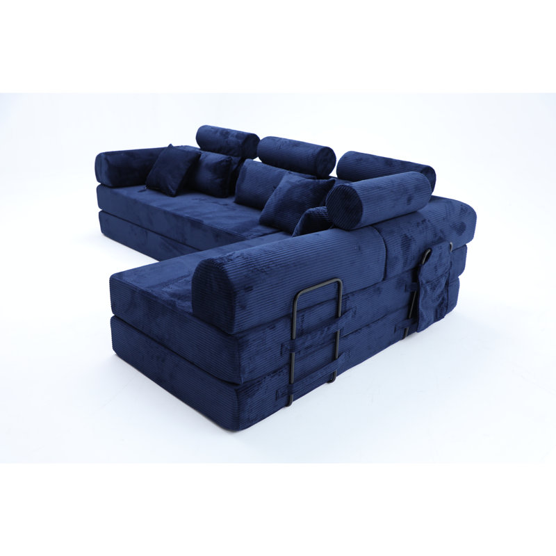 Canapé modulaire en L, Bleu