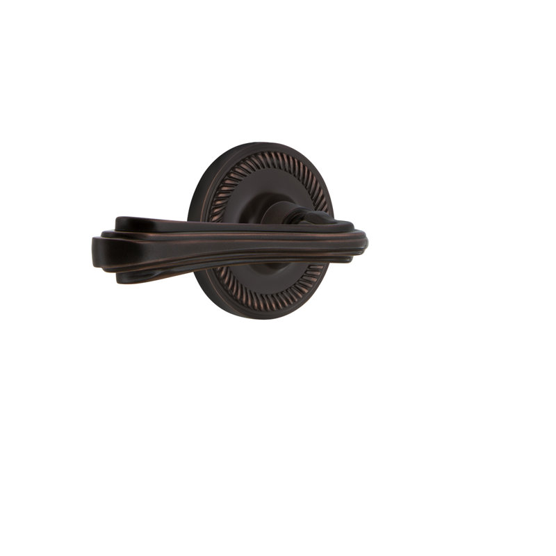 Rosette en corde (lit et bain) avec levier fleur, 2-3/8 po, Bronze éternel, Gauche