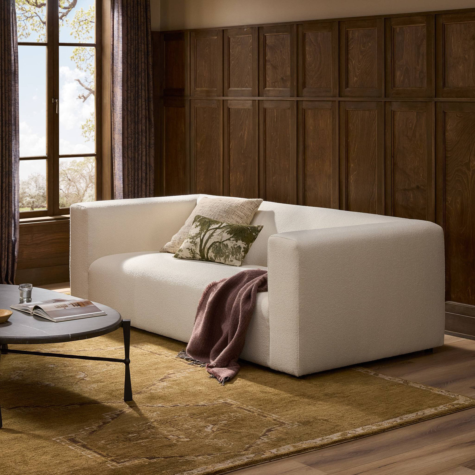 Cayson 89" Sofa, Fayette Cloud