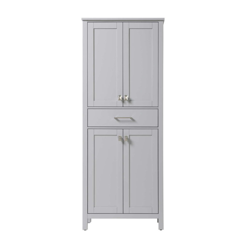 Armoire de rangement pour salle de bain 28 po en gris, H 72 po x l 28 po x P 18 po, Gris