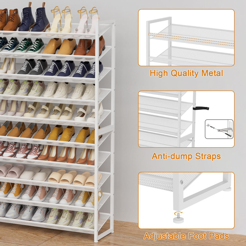 62 Pair Shoe Rack, White