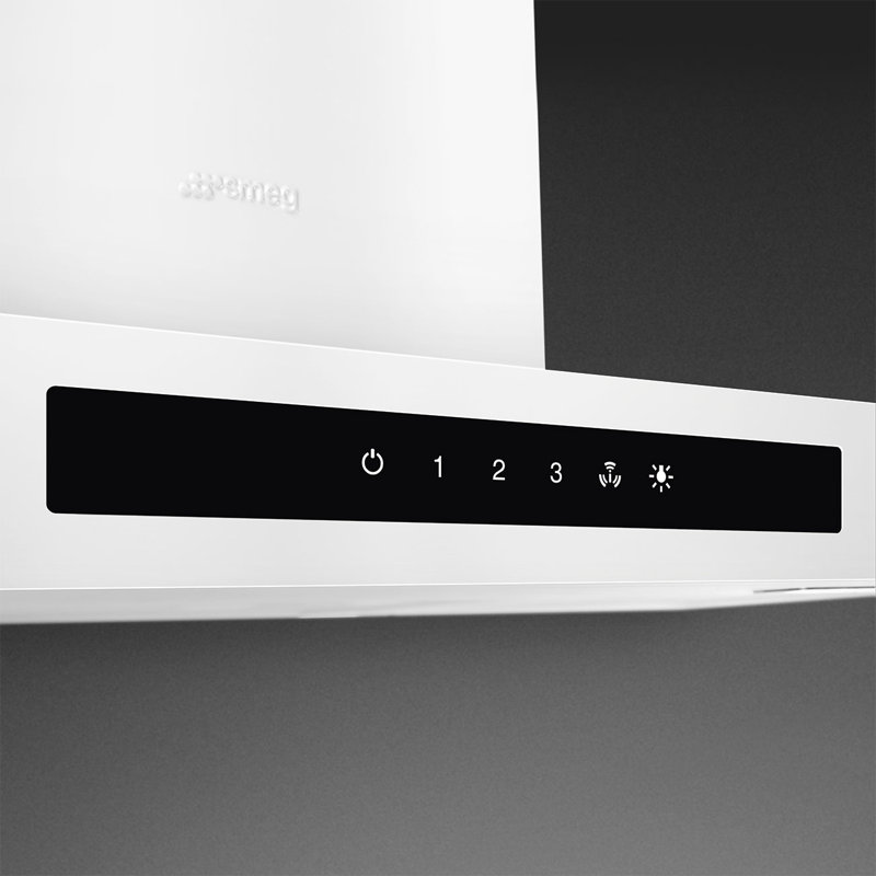 Capot plat en forme de T brossé Eta August, 36", Blanc mat