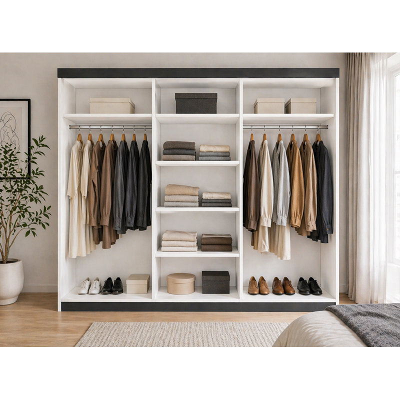 Annelijn 3 Door Wardrobe, 205cm H x 250cm W x 60cm D, White