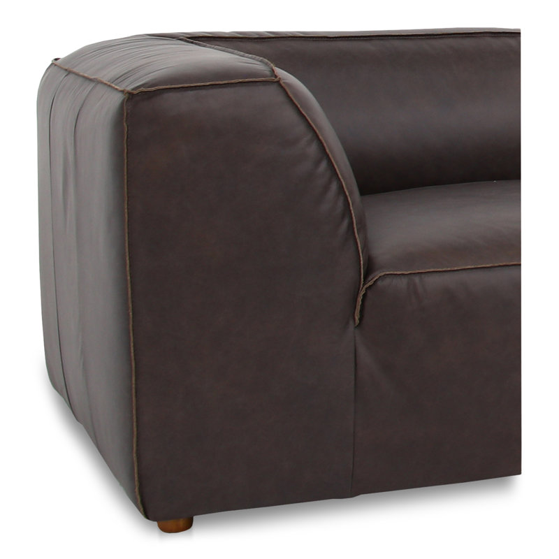 Form Astra 5 - Genuine Leather Modular Sectional, Brown Genuine Leather