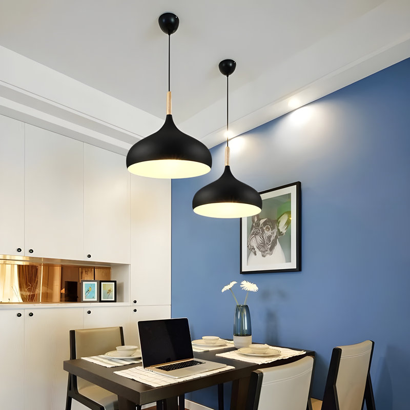 Industrial Modern Dome Pendant Light – Metal Ceiling Lampshade for Living Room