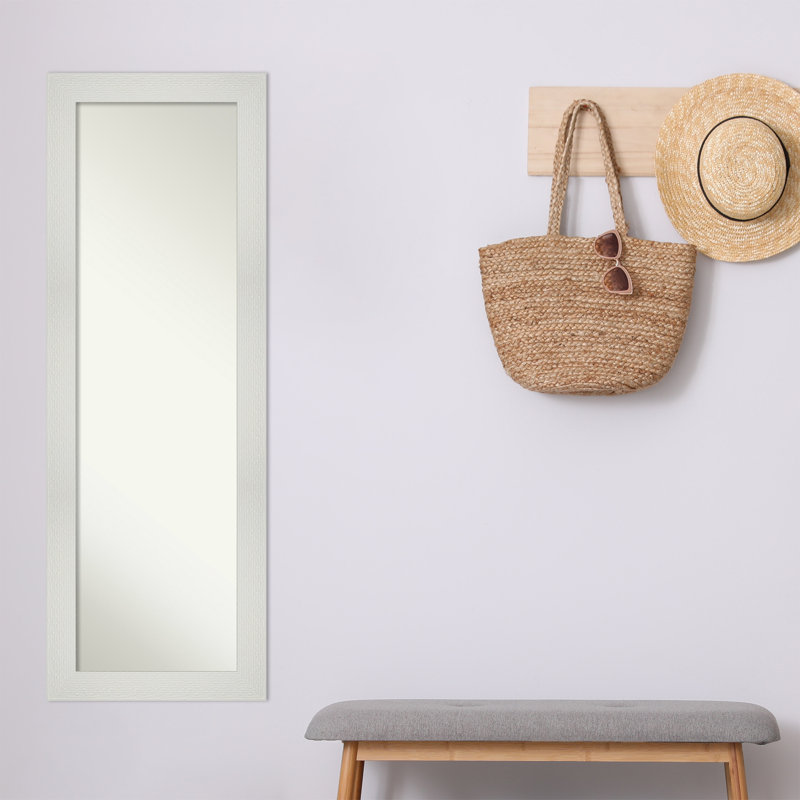 Miroir de porte non biseauté Petronia, Blanc mosaïque