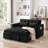55.1" 3-In-1 Convertible Sofa Bed, Modern Velvet Double Sofa Futon Sofa Bed With Adjustable Back, Storage Bag And Pillow, For Living Room, Bedroom-805611076-805611081
