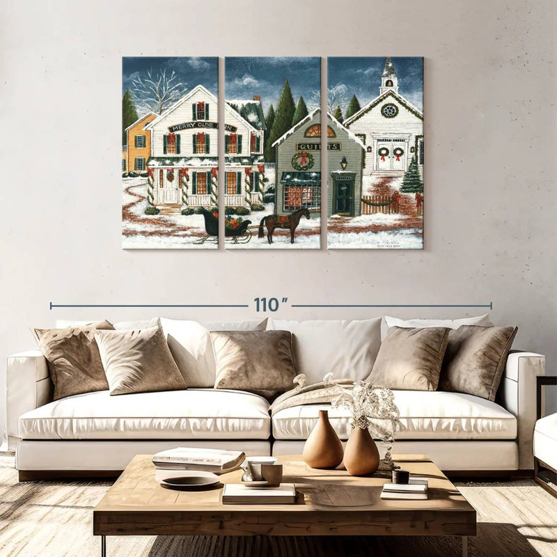 Lelend Christmas Village foncé, H 48 po x l 74 po