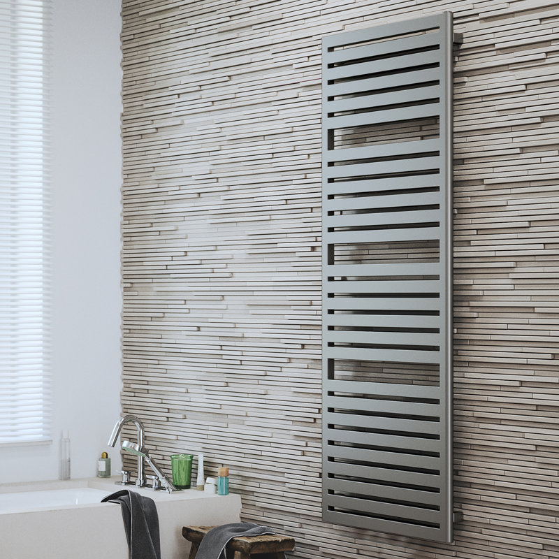 Salisbury Heated Towel Rail, Grey, 163.5cm H x 54cm W x 7.2cm D