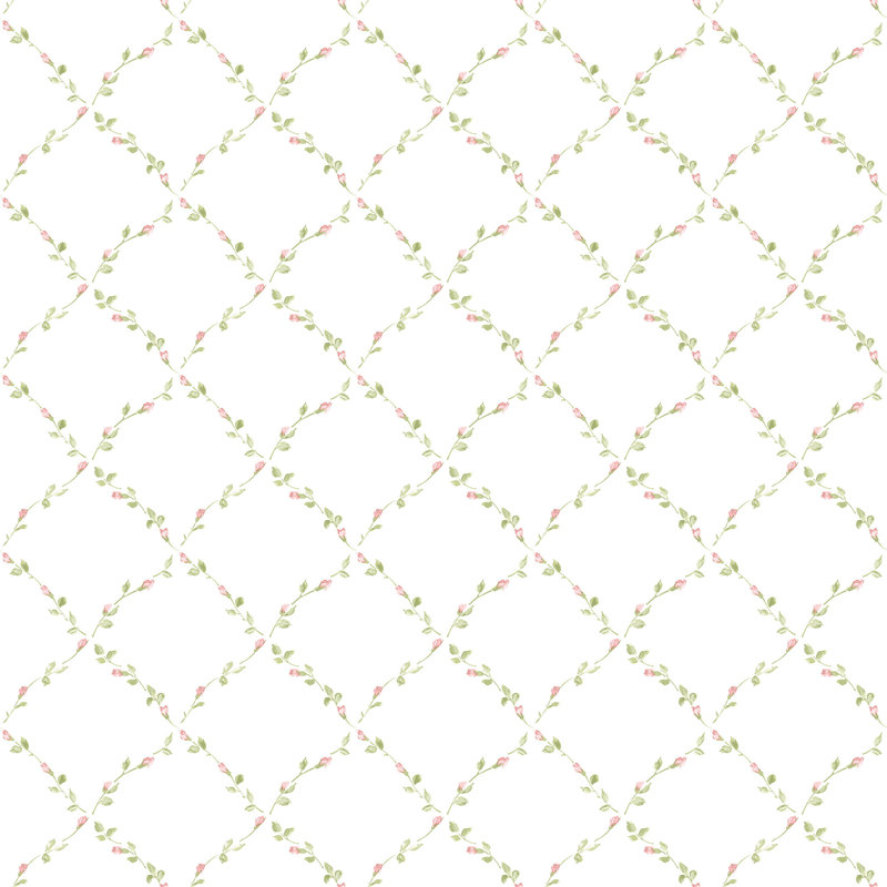 Pretty Prints Red Rose Trellis 10.05m x 53cm Matte Wallpaper Roll