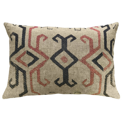  Linen Geometric Lumbar Pillow